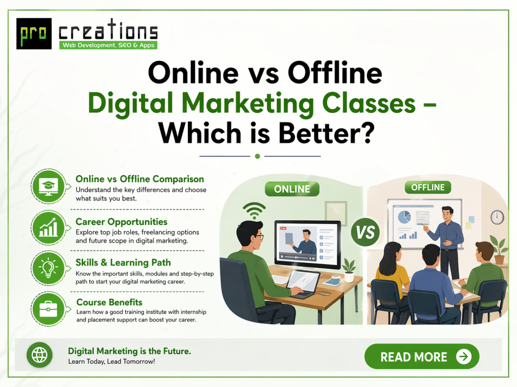 Online vs Offline Digital Marketing Classes – Which is Better?